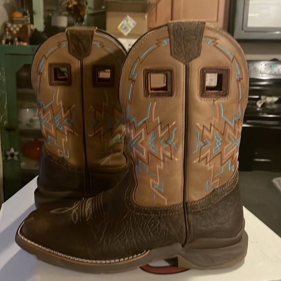 Double H Buffalo Print Work Boots Size 11D - Picture 3 of 3